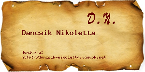 Dancsik Nikoletta névjegykártya