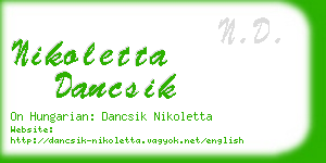 nikoletta dancsik business card